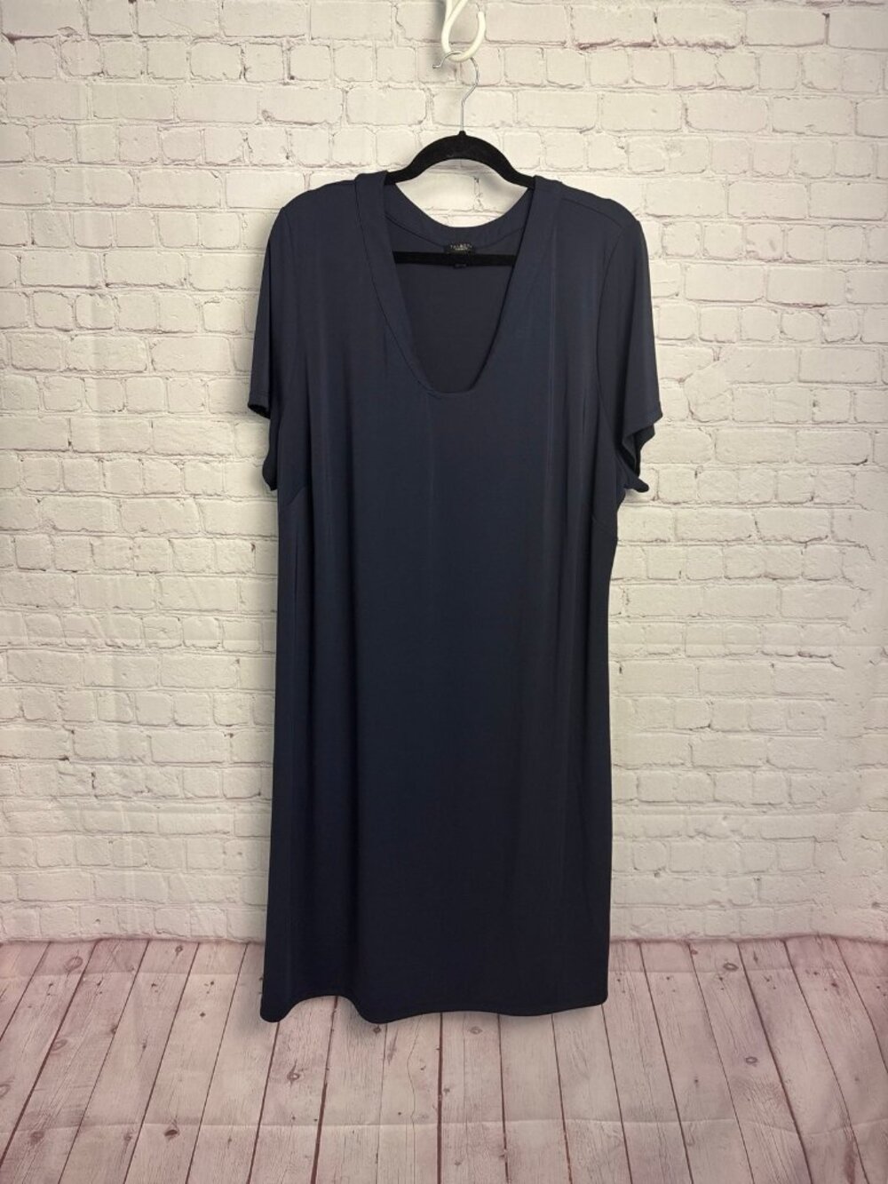 Talbots plus petite size 3X navy blue preppy swing dress retro preppy